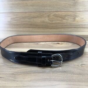 DON HUME Duty Belt 48 Black Leather 2.25 in Oklahoma USA Made
